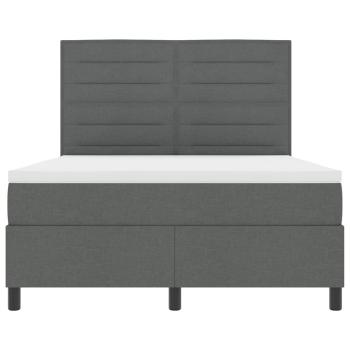 Dunkelgraues Boxspringbett mit Matratze 140x200 cm Stoff