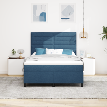 Boxspringbett mit Matratze Blau 160x200 cm Stoff