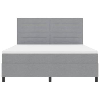 Boxspringbett mit Matratze Hellgrau Super King Stoff