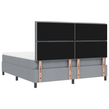 Boxspringbett mit Matratze Hellgrau Super King Stoff