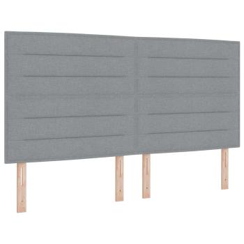 Boxspringbett mit Matratze Hellgrau Super King Stoff