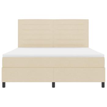 Boxspringbett mit Matratze Creme Super King Stoff