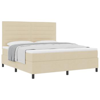 Boxspringbett mit Matratze Creme Super King Stoff