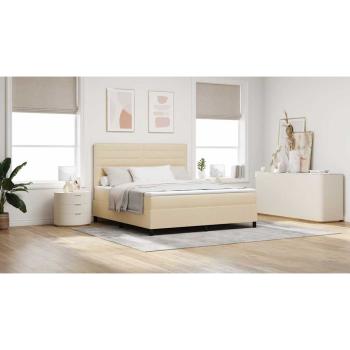 Boxspringbett mit Matratze Creme Super King Stoff