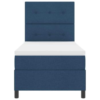 Boxspringbett mit Matratze Blau 90x200 cm Stoff