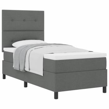 Boxspringbett mit Matratze Dunkelgrau 100x200 cm Stoff