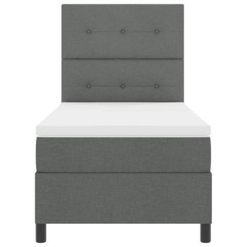 Boxspringbett mit Matratze Dunkelgrau 100x200 cm Stoff
