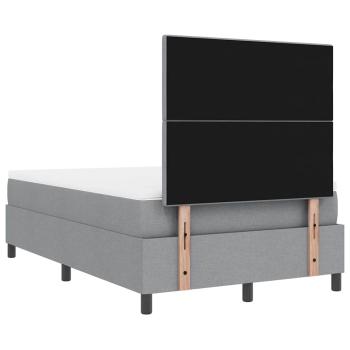 Boxspringbett mit Matratze Hellgrau 120x200 cm Stoff