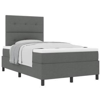 Boxspringbett mit Matratze Dunkelgrau 120x200 cm Stoff