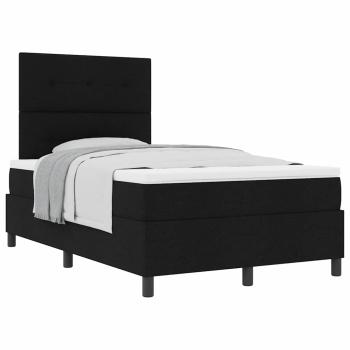 Boxspringbett mit Matratze Schwarz 120x200 cm Stoff