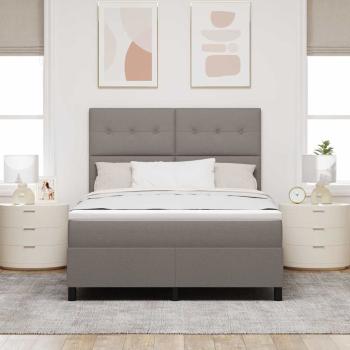 Boxspringbett mit Matratze Taupe 140x200 cm Stoff