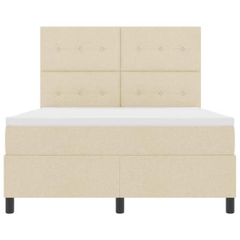 Boxspringbett mit Matratze Creme 140x200 cm Stoff