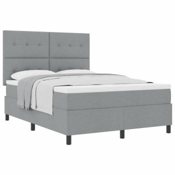 Boxspringbett mit Matratze Hellgrau 160x200 cm Stoff
