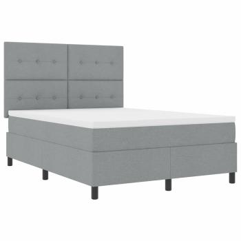 Boxspringbett mit Matratze Hellgrau 160x200 cm Stoff