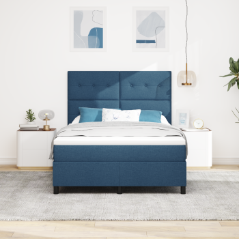 Boxspringbett mit Matratze Blau 160x200 cm Stoff