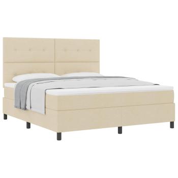 Boxspringbett mit Matratze Creme Super King Stoff
