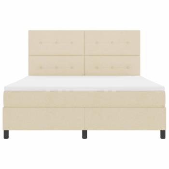 Boxspringbett mit Matratze Creme Super King Stoff
