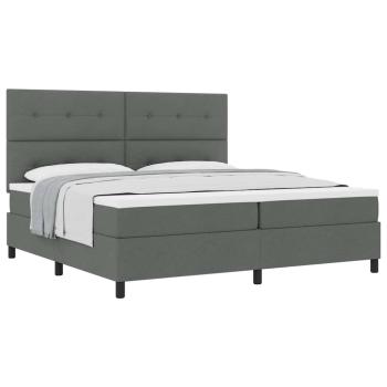 Boxspringbett mit Matratze Dunkelgrau 200x200 cm Stoff