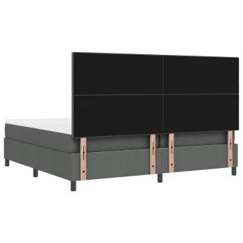 Boxspringbett mit Matratze Dunkelgrau 200x200 cm Stoff