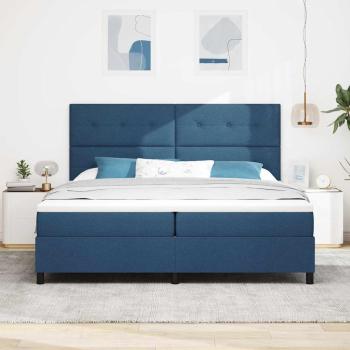 Boxspringbett mit Matratze Blau 200x200 cm Stoff