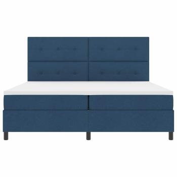 Boxspringbett mit Matratze Blau 200x200 cm Stoff