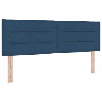 Boxspringbett mit Matratze & LED Blau 140x190 cm Stoff