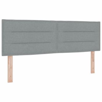 Boxspringbett mit Matratze & LED Hellgrau 160x200 cm Stoff