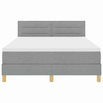 Boxspringbett mit Matratze & LED Hellgrau 160x200 cm Stoff