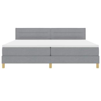 Boxspringbett mit Matratze & LED Licht Grau 200x200 cm Stoff