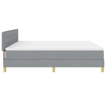 Boxspringbett mit Matratze & LED Licht Grau 200x200 cm Stoff