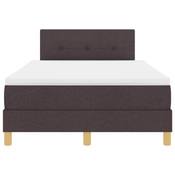 Boxspringbett mit Matratze & LED Dunkelbraun 120x200 cm Stoff
