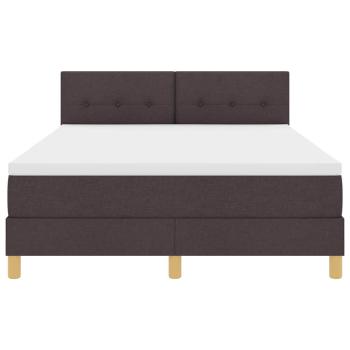Boxspringbett mit Matratze & LED Dunkelbraun 140x190 cm Stoff
