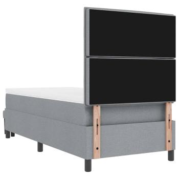 Boxspringbett mit Matratze & Bank Hellgrau 90 x 200 cm Stoff