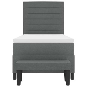 Boxspringbett mit Matratze & Bank Dunkelgrau 90x200 cm Stoff