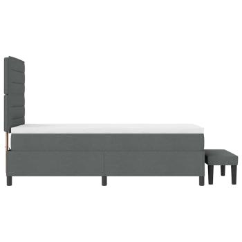 Boxspringbett mit Matratze & Bank Dunkelgrau 90x200 cm Stoff