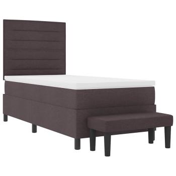 Boxspringbett mit Matratze & Bank Dunkelbraun 90x200 cm Stoff