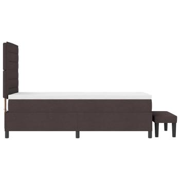 Boxspringbett mit Matratze & Bank Dunkelbraun 90x200 cm Stoff