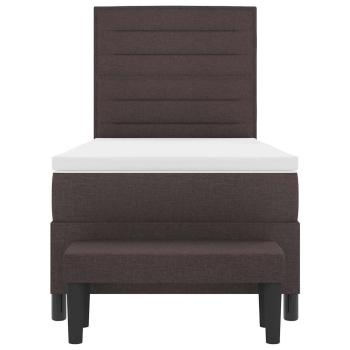 Boxspringbett mit Matratze & Bank Dunkelbraun 90x200 cm Stoff