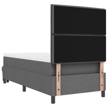 Boxspringbett mit Matratze & Bank Dunkelgrau 100x200 cm Stoff