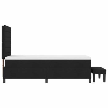 Boxspringbett mit Matratze & Bank Schwarz 100x200 cm Stoff