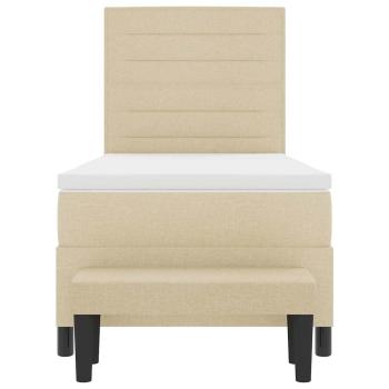 Boxspringbett mit Matratze & Bank Creme 100x200 cm Stoff