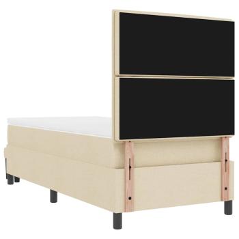 Boxspringbett mit Matratze & Bank Creme 100x200 cm Stoff