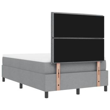Boxspringbett mit Matratze & Bank Hellgrau 120x200 cm Stoff