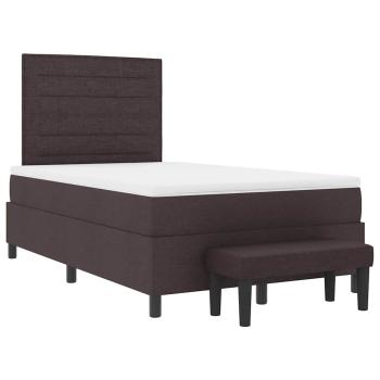 Boxspringbett mit Matratze & Bank Dunkelbraun 120x200 cm Stoff