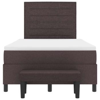 Boxspringbett mit Matratze & Bank Dunkelbraun 120x200 cm Stoff