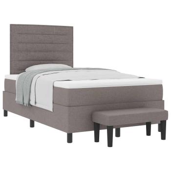 Boxspringbett mit Matratze & Bank Taupe 120x200 cm Stoff