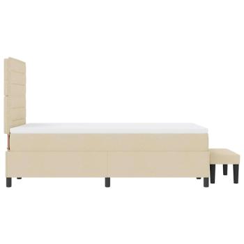 Boxspringbett mit Matratze & Bank Creme 120x200 cm Stoff