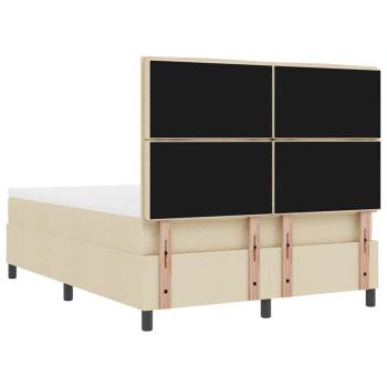 Boxspringbett mit Matratze & Bank Creme 140x190 cm Stoff