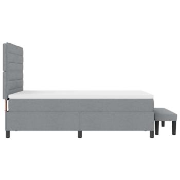 Boxspringbett mit Kopfteil Hellgrau 140 x 200 cm Stoff