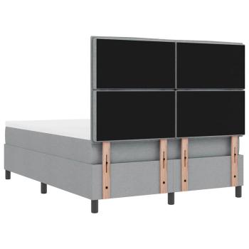 Boxspringbett mit Matratze & Bank Hellgrau 160x200 cm Stoff